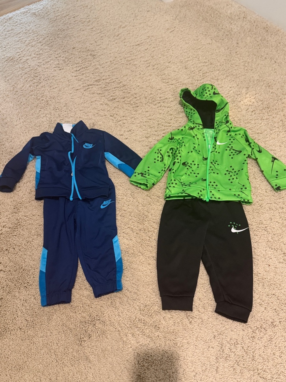Nike Toddler Tracksuit Sets - Navy Blue & Bright Green - Picture 1 of 5
